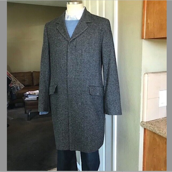 THEORY Mens Herringbone Wool-Blend 3/4 Length Topcoat EUC/sz M - Picture 12 of 16